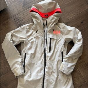 Helly Hansen Beige Ski & Snow Jacket with orange accents